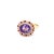 3.37 Carat Natural Amethyst Diamond Sapphire Yellow Gold Cocktail Ring, Size 7 For Sale - Image 4 of 5