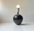 Swedish Modern Black Ceramic Table Lamp with White Stripes For Sale - Image 4 of 9
