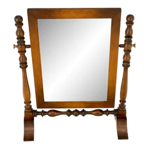 Country Style Brass & Colonial Maple Shaving Mirror