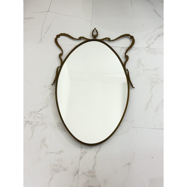 Metal Mid-Century Italian Brass Mirror, 1960s For Sale - Image 7 of 17