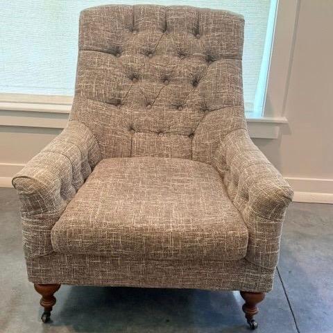 Taupe Lee Industries Tufted Armchair For Sale - Image 8 of 8