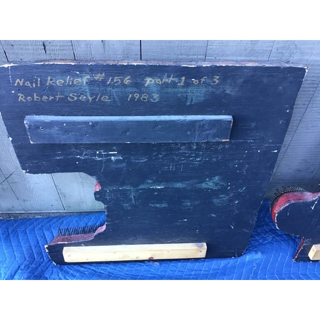 Set of 3 Nail Relief #156 Brutalist Hammered Nail Triptych By Robert Seyle, Circa 1983 For Sale - Image 12 of 12