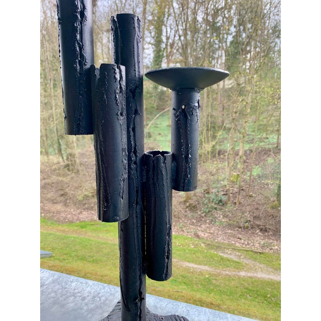 Brutalist Brutalist Cast Iron Candlestick, 1970s For Sale - Image 3 of 16