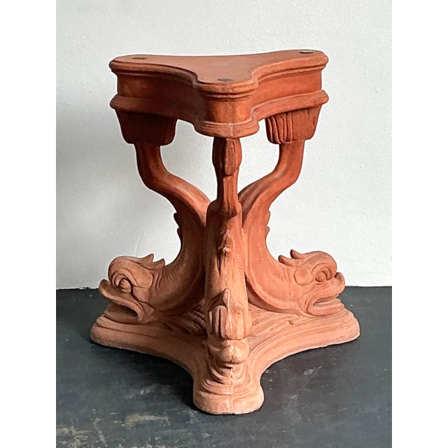 Late 20th Century Vintage Cast Concrete Koi Table Pedestal For Sale - Image 5 of 12