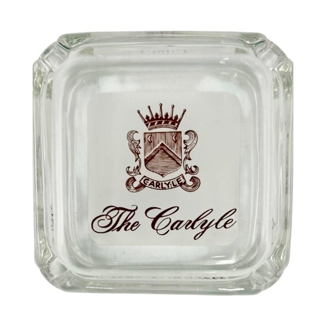 Transparent Vintage the Carlyle Hotel Nyc Glass Ashtray Dish For Sale - Image 8 of 8