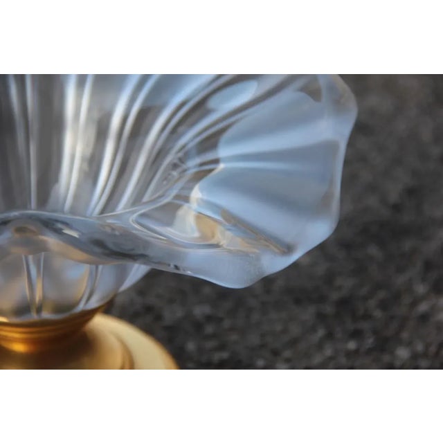 Metal Vintage Italian Frosted Glass Bowl For Sale - Image 7 of 11