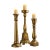 Monumental Sculptural Brass Floor Candlesticks, Set of 3 — Neoclassical Column Forms in Aged Sunlit Gold Finish (33”–36.5”) For Sale