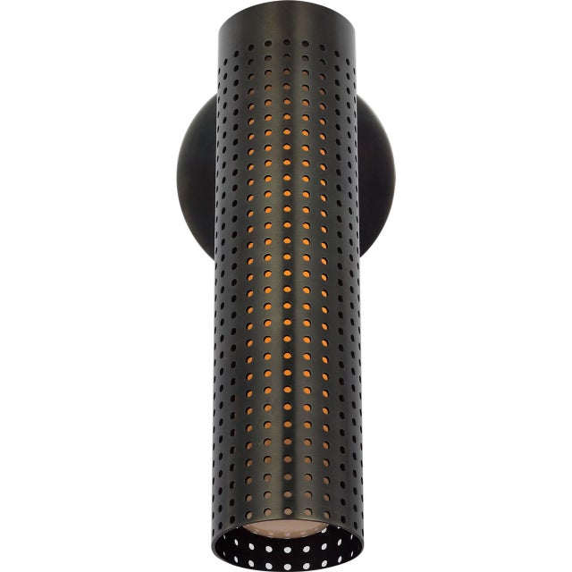 Visual Comfort Kelly Wearstler for Visual Comfort Signature Precision 12" Articulating Sconce in Bronze with White Glass For Sale - Image 4 of 8