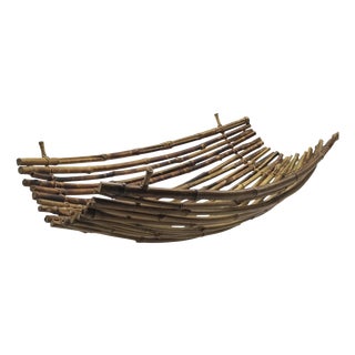 Artistic Centerpiece in Natural Bamboo, Italy, 1960s For Sale