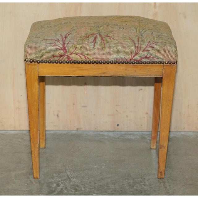 This lovely antique circa 1880 Walnut Swedish Biedermier dressing table stool . The stool is quality, nicely made and very...
