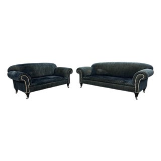 George Smith Straight Back Elverdon Sofa Set For Sale