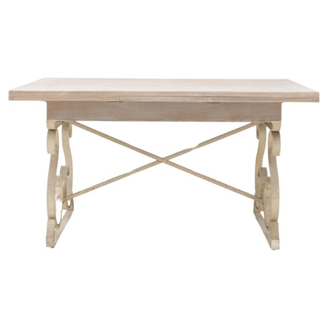 20th Century French Metal Folding Table with Wooden Top For Sale - Image 15 of 18