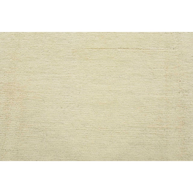 2020s Moroccan Rug 9'1'' X 11'11'' Ivory Wool Contemporary Hand-Knotted Carpet For Sale - Image 5 of 12