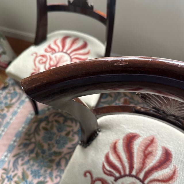 Mid 20th Century Rococo Shell Needlepoint Chairs a Pair For Sale - Image 11 of 12