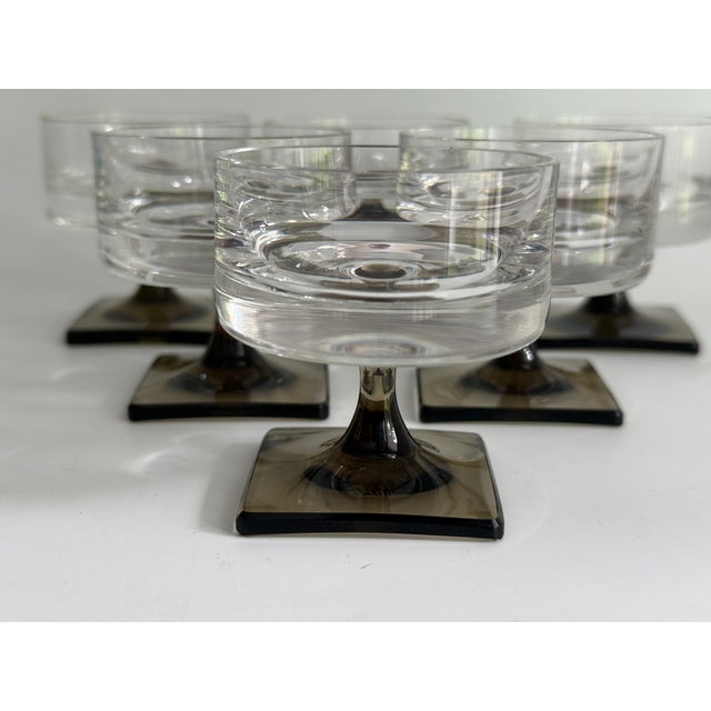 Rosenthal Berlin Smoked Foot Shot Glass by Georg Jensen for Rosenthal Studio Line, 1960s, Set of 6 For Sale - Image 4 of 7