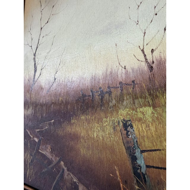 1970s Vintage Lee. Sound Impressionist Landscape Oil Painting on Canvas – Framed For Sale - Image 11 of 16