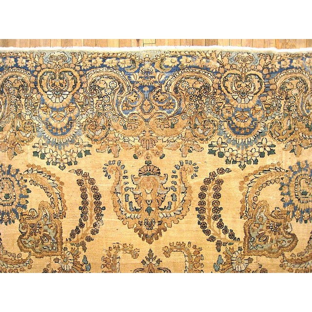 1920s Antique Persian Kerman Oriental Rug, Room Size, with Symmetrical Design For Sale - Image 5 of 5