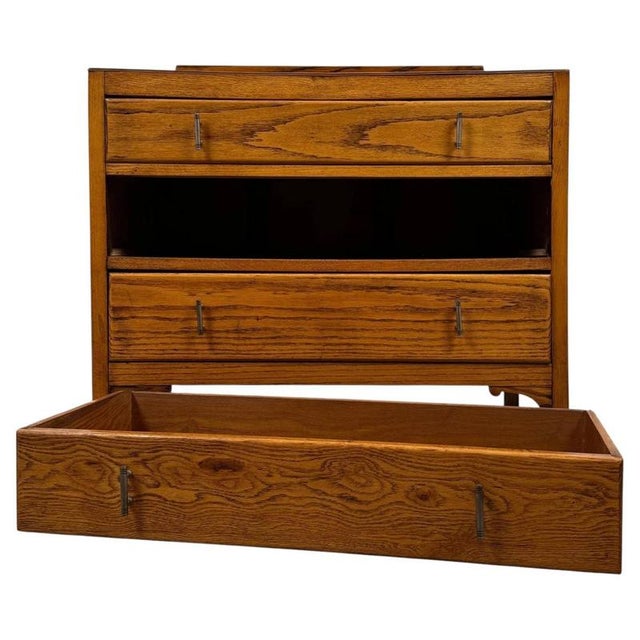 Antique English Golden Oak Chest of Drawers, 1900s For Sale - Image 3 of 12