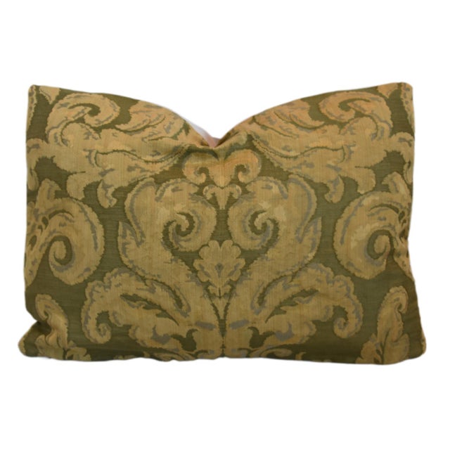 Designer Italian Scalamandre Old World Weavers Botanical Feather/Down Pillow For Sale In Los Angeles - Image 6 of 6