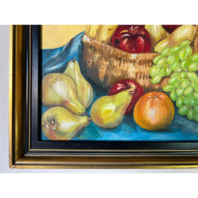 1970s 1970's A. Maxwell Fruit Basket - Still Life Oil Painting, Framed For Sale - Image 5 of 12