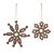 Add a charming touch to your holiday decor with this Set of Wood Bead Snowflake Ornaments. Crafted from natural wood and...