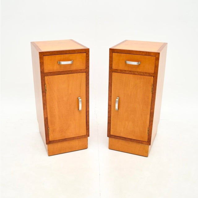 Art Deco Satinwood and Walnut Bedside Tables, 1930, Set of 2 For Sale - Image 10 of 10