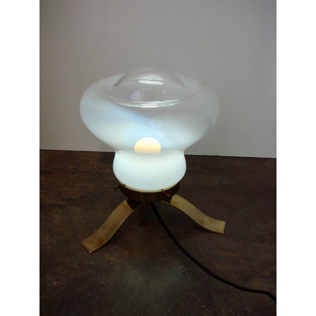 Mid-Century Table Lamp in Brass and Glass, 1970s For Sale - Image 4 of 10