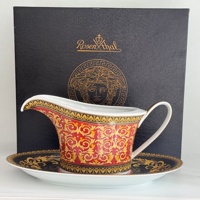 Ceramic Medusa Sauce Boat with Plate by Versace for Rosenthal, 1990s For Sale - Image 7 of 7