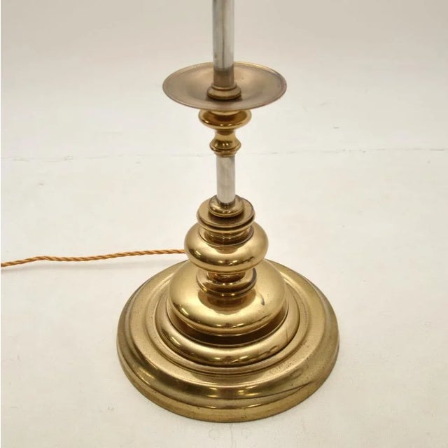 Gold Vintage Italian Brass and Steel Floor Lamp, 1970 For Sale - Image 8 of 9