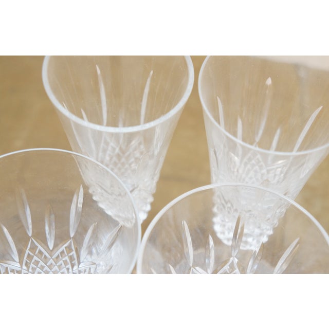 Late 20th Century Lenox Masterpiece Diamond Cut Crystal Wine & Champagne Stemware Glasses - Set of 8 For Sale - Image 10 of 16