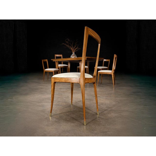 Set of Six Sculptural Dining Chairs in Caviuna & Bouclé by Giuseppe Scapinelli, Brazil, 1950s For Sale - Image 15 of 16