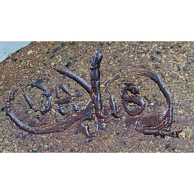 1970s Studio Pottery Artisan Signed Glazed Stoneware Trinket Dish For Sale - Image 9 of 9