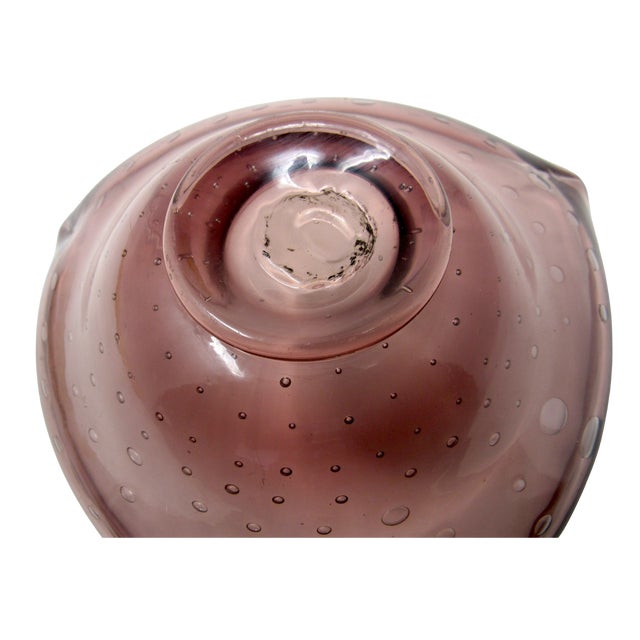 Vintage Amethyst Glass Catch-All With Controlled Bubbles For Sale - Image 10 of 11