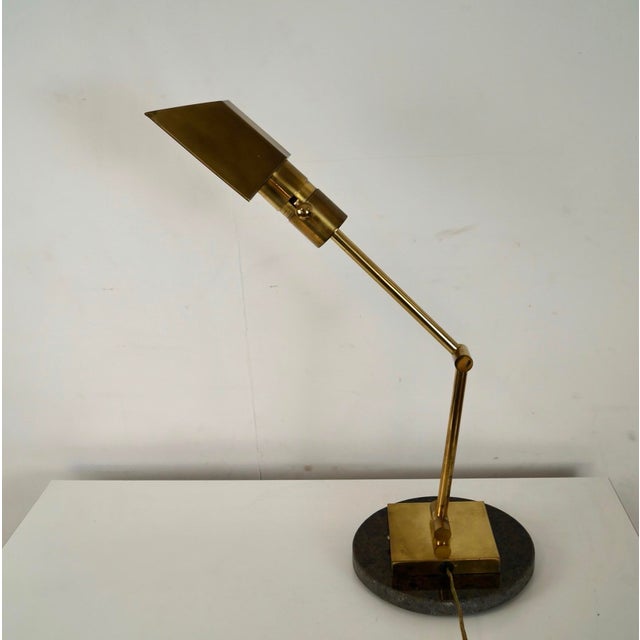 Mid-Century Modern 1970’s Mid-Century Modern Brass & Marble Desk Lamp For Sale - Image 3 of 12