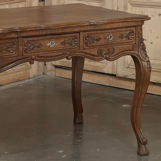 Antique Country French Liégeoise White Oak Writing Desk For Sale - Image 10 of 18