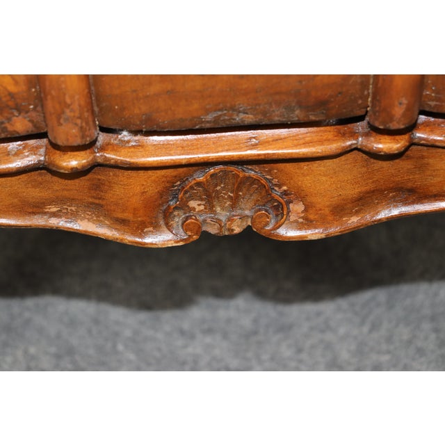 Pair of Antique Italian Baroque Style Brass Mounted Bombe Nightstands For Sale - Image 10 of 15