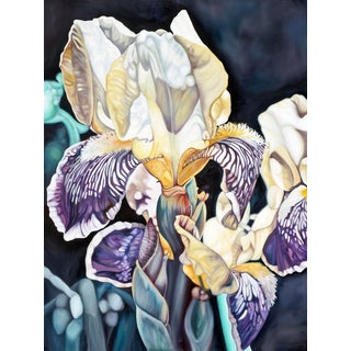 2000s "Zebra Iris" Large Gallery Wrapped Oil Painting by Judith Moore For Sale