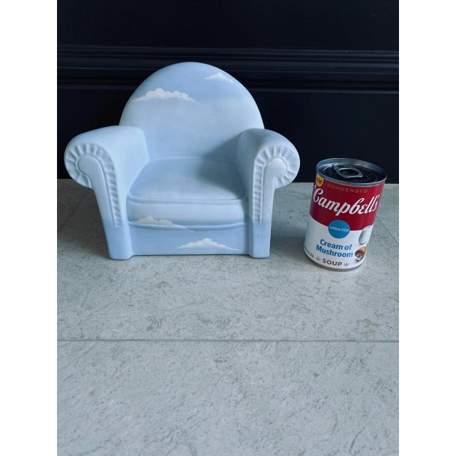 Fabulous and Rare Hand Painted Matte Ceramic Chair Sculpture by L’aquilone Italy, Signed and Dated 1984. Beautiful matte...