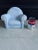 Fabulous and Rare Hand Painted Matte Porcelain Chair Sculpture by L’aquilone Italy, Signed and Dated 1984. Beautiful matte...