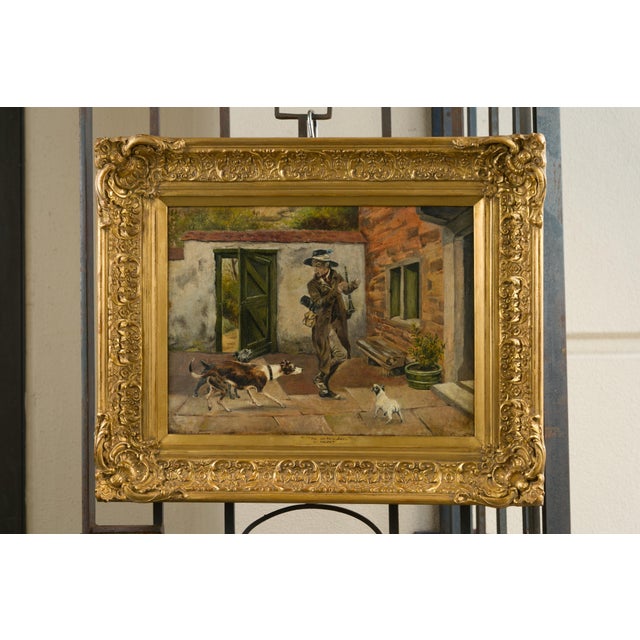 English 19th Century Genre Painting by Charles Hunt Jr, Entitled The Intruder For Sale In Atlanta - Image 6 of 12