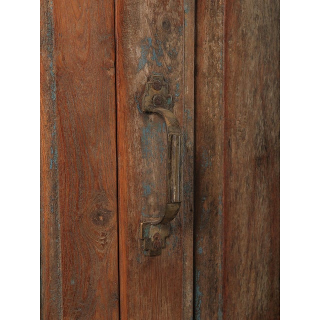 Late 20th Century Late 20th Century Wooden Storage Cabinet With Paneled Doors and Original Patina For Sale - Image 5 of 7