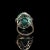 2020s Oval Malachite Cabochon in Handmade 14k White Gold Ring For Sale - Image 5 of 6