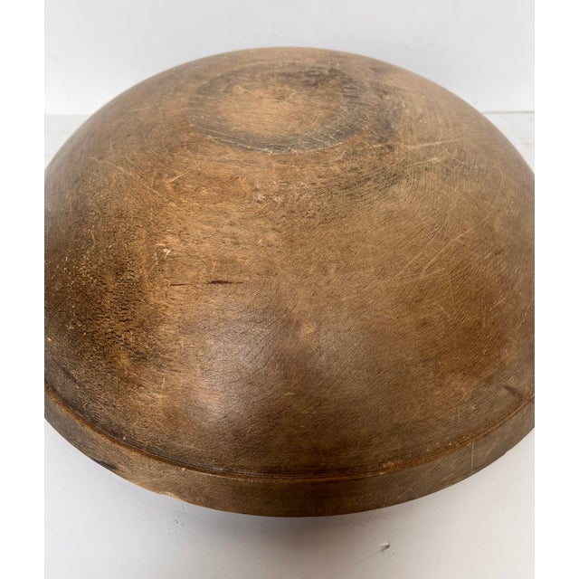 Antique Late 1800s Turned Wood Mixing Dough Bowl For Sale - Image 12 of 12
