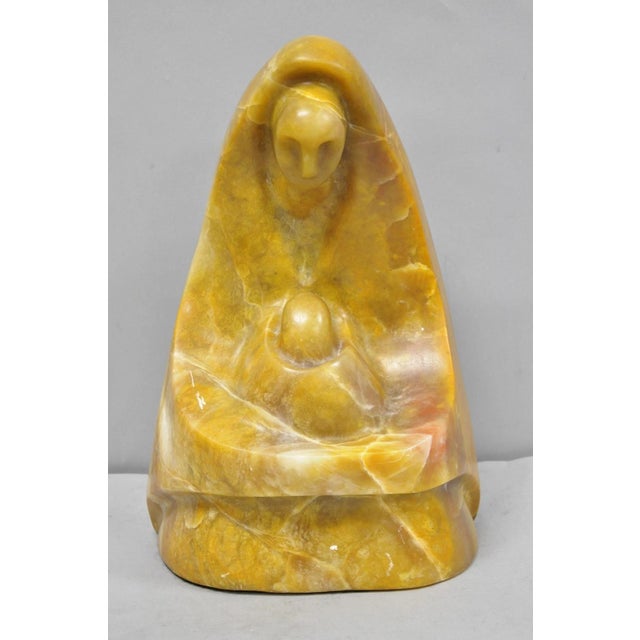 Vintage Seymour Shuren Modern Carved Alabaster Mother & Child Figure Sculpture For Sale - Image 17 of 17