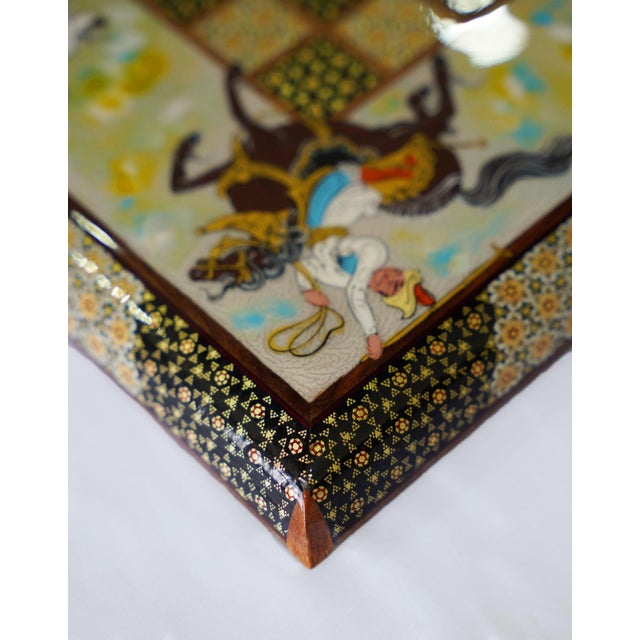 2010s Handcrafted Chess & Backgammon Set, Polo Miniature Khatam Board For Sale - Image 5 of 9