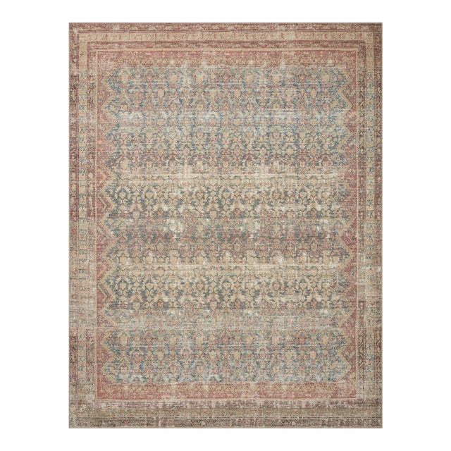 Angela Rose x Loloi Aubrey Rug Ocean / Spice 10'-0" x 14'-0" Area Rug For Sale