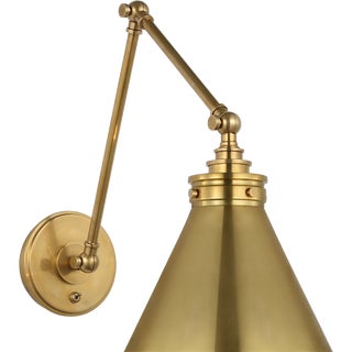 Chapman & Myers for Visual Comfort Signature Parkington Double Library Wall Light in Antique-Burnished Brass For Sale