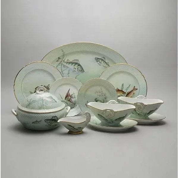 Early 20th Century Bing & Grondahl Custom Hand-Painted & Signed Danish Fish Set- 34 Pieces For Sale - Image 12 of 12