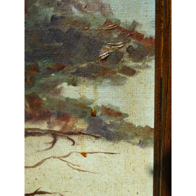 Vintage Oil on Canvas Picture Painting of Trees Signed by Grace Snow For Sale - Image 11 of 13