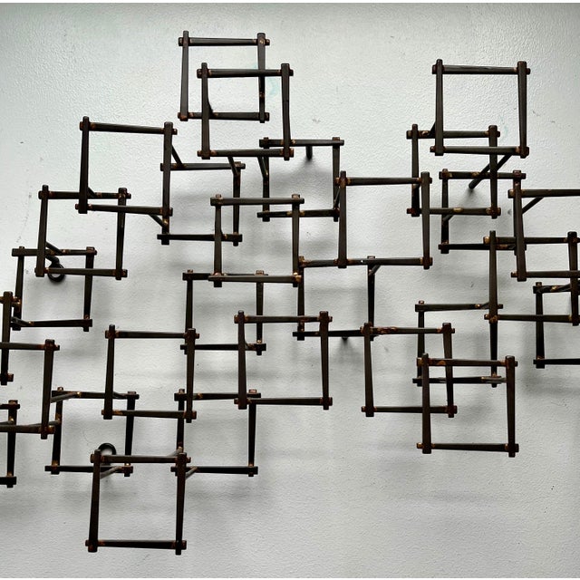 Vintage Brutalist Abstract Metal Nail Wall Art Sculpture, circa 1970 For Sale In Philadelphia - Image 6 of 12
